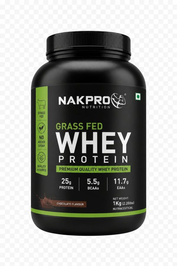 NAKPRO Grass Fed Whey Protein Chocolate Flavour 1kg